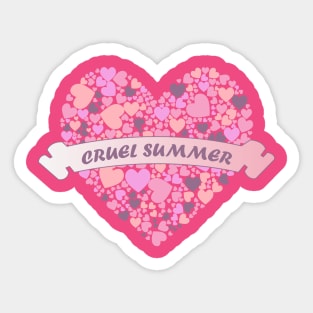 Cruel Summer Pink Hearts 4 Sticker